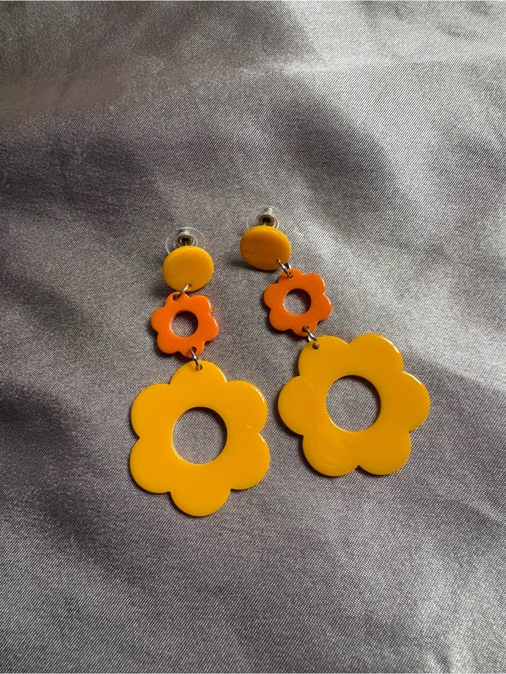 Shein Yellow Flower Dangle Earrings